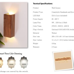 Walnut Wooden Sconce Lamp