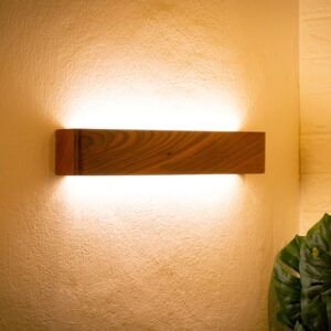 Walnut Minimalist Wooden Linear Wall Lamp