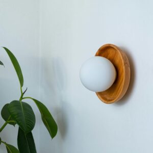 Walnut Round Wall Sconce