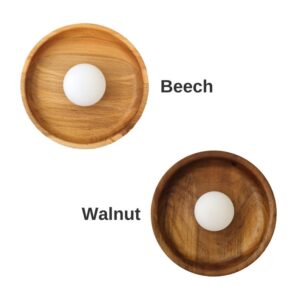 Walnut Round Wall Sconce