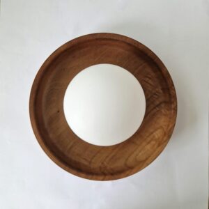 Walnut Round Wall Sconce