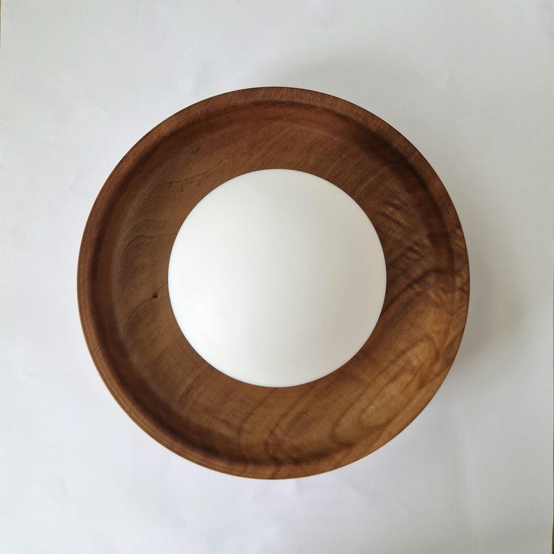 Walnut Round Wall Sconce