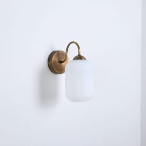 Amber Ribbed Glass Wall Lamp
