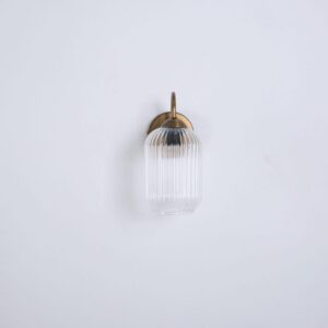 Amber Ribbed Glass Wall Lamp