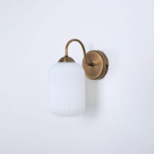 Amber Ribbed Glass Wall Lamp