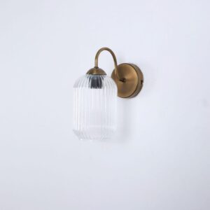 Amber Ribbed Glass Wall Lamp