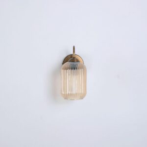 Amber Ribbed Glass Wall Lamp