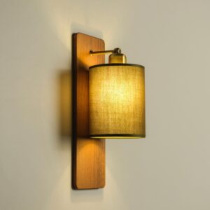 Flush Mount Wall Lamp with Linen Drum Shade