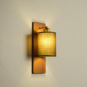Flush Mount Wall Lamp with Linen Drum Shade