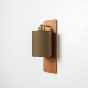 Flush Mount Wall Lamp with Linen Drum Shade