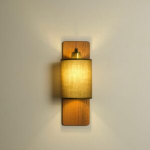 Flush Mount Wall Lamp with Linen Drum Shade