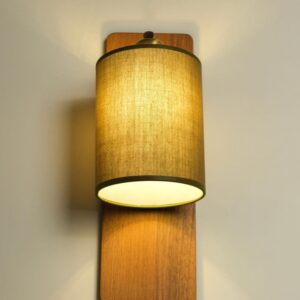 Flush Mount Wall Lamp with Linen Drum Shade