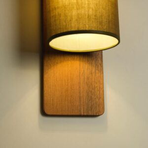 Flush Mount Wall Lamp with Linen Drum Shade